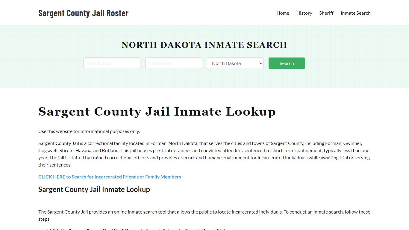 Sargent County Jail Roster Lookup, ND, Inmate Search