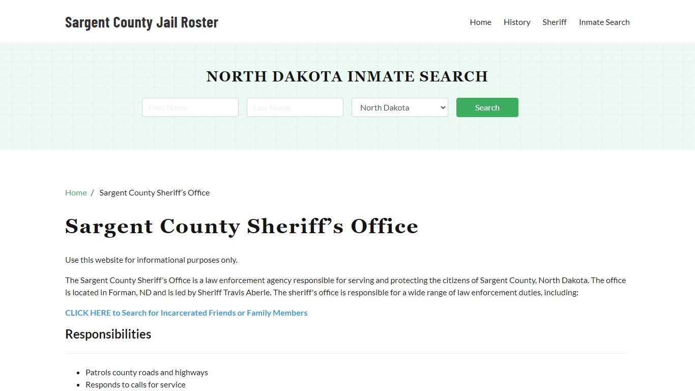 Sargent County Sheriff Office, ND, Arrest Warrants Search